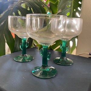 Vintage cactus margarita glasses